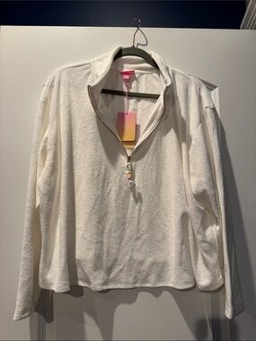 NWT! Target x Stoney Clover Lane Half-zip White Terry Sweatshirt size 1X